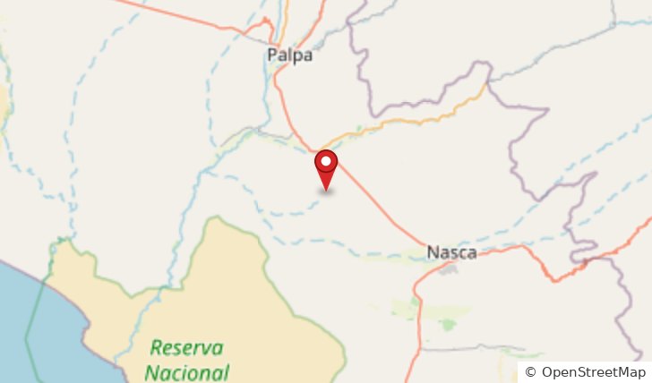 Mapa: płaskowyż i linie Nazca