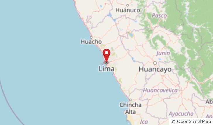 Mapa: wybrzeże Peru i Lima